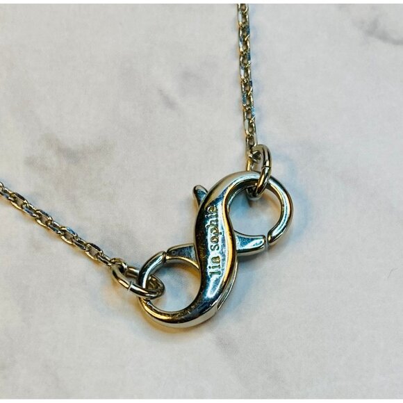 Lia Sophia Silver Tone Clear Rhinestone Necklace -92 - Picture 5 of 5